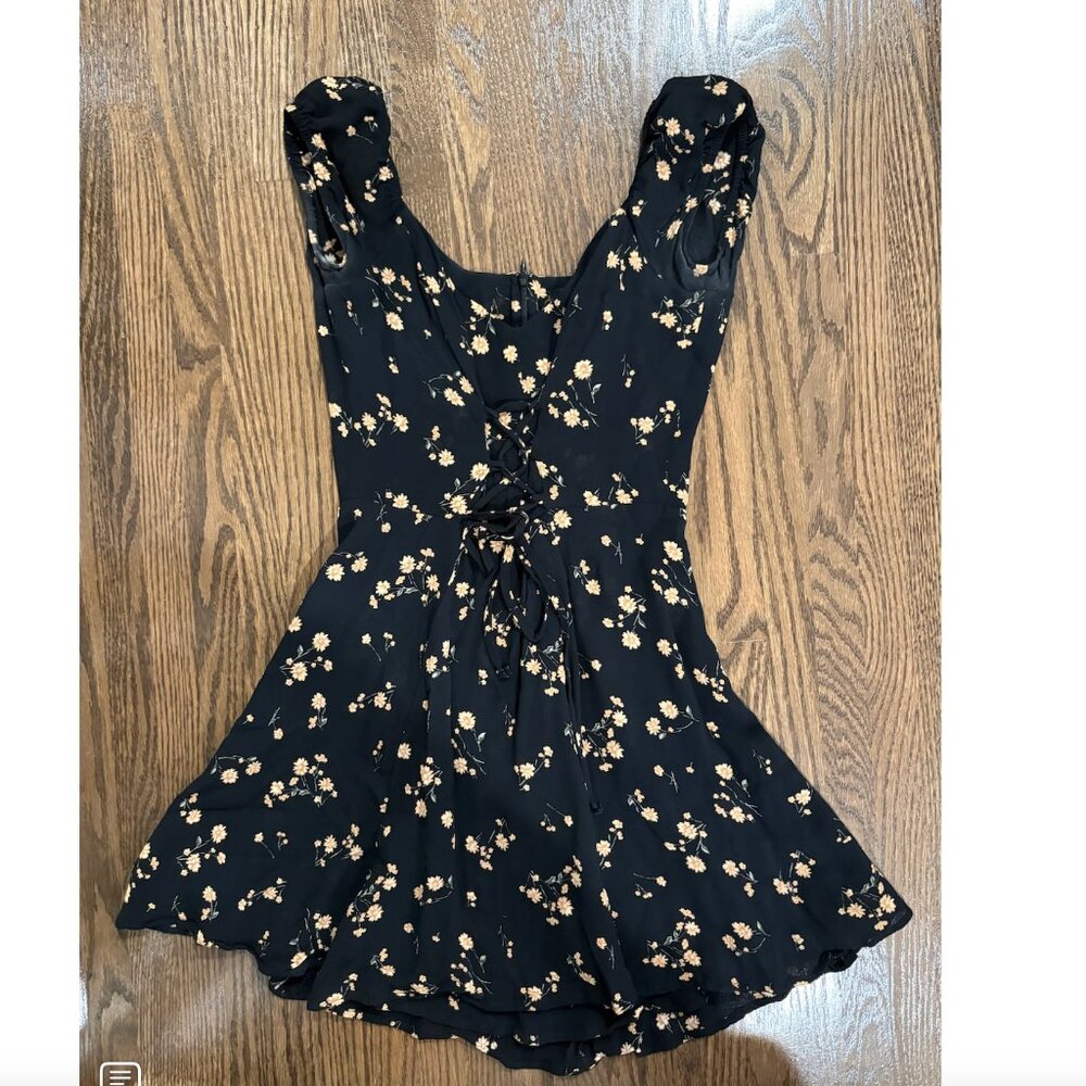 Black and Orange Floral Reformation Short Dress Size 2